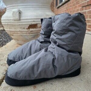Cabiniste Down Booties Gray Cabin Hiking Water Resistant Sole PU Coated Men XL